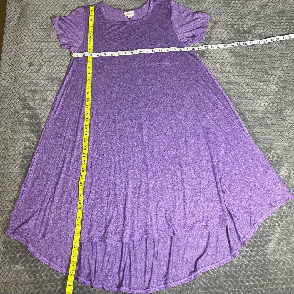 LuLaRoe Purple High Low Swing Dress XS Short Sleeve Casual Flowy T-Shirt - Picture 5 of 6